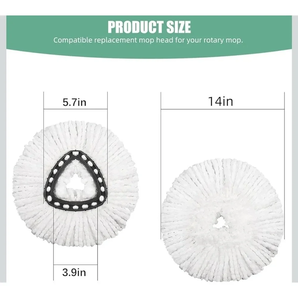 Spin Mop Replacement Heads, 100% Microfiber Spin Mop Head - 10 Pack
